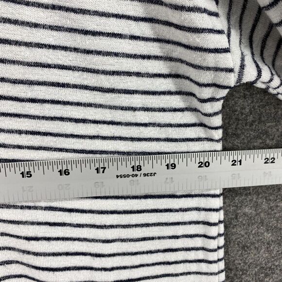 Banana Republic Hoodie Women M Medium White Striped V-Neck Hooded Luxespun Rayon - Picture 6 of 8